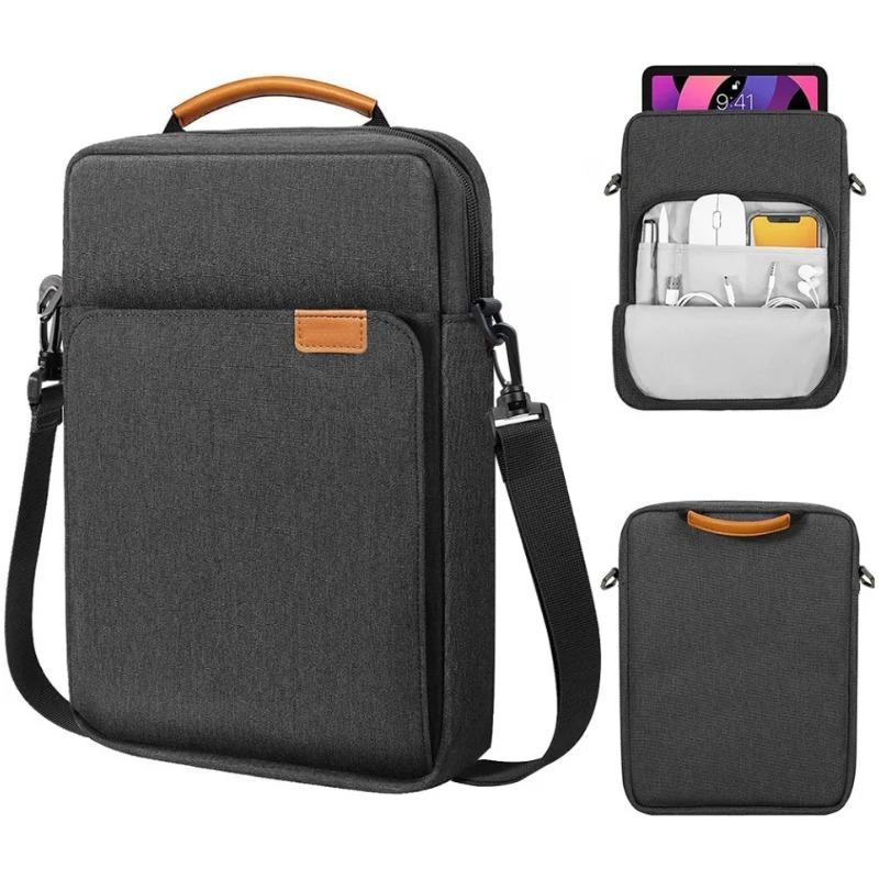 14 Inch Vertical Laptop Bag with Flat Inner Compartment - Waterproof Padded Shoulder Bag, Multi-Functional Storage Organizer
