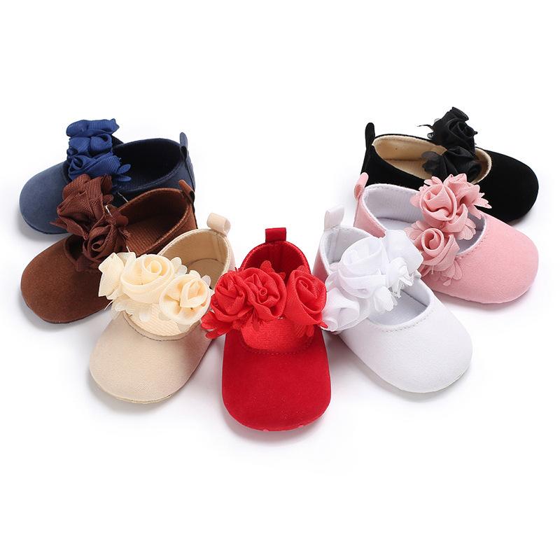 Baby Shoes Spring and Autumn 0-1 Years Old Girl Princess Shoes Small Flower Dance Shoes Soft Bottom Toddler Shoes