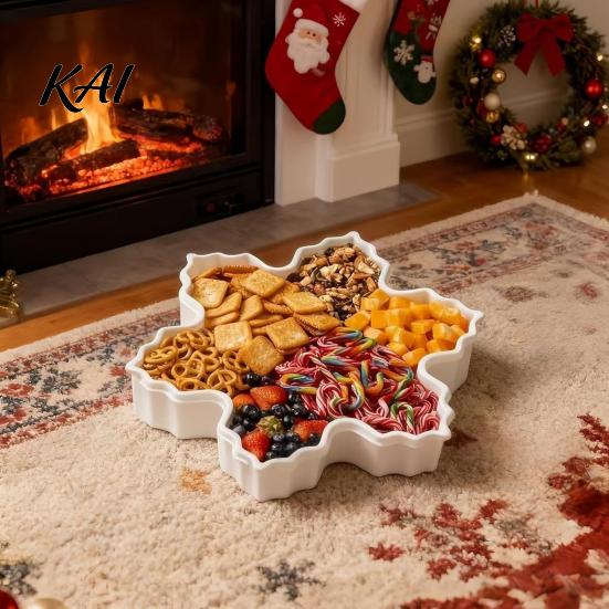 Living Room Decorative Container Christmas Serving Tray with Airtight Lid, PP Food Organizer, School Supply Storage Box Moisture Proof Holiday Treats