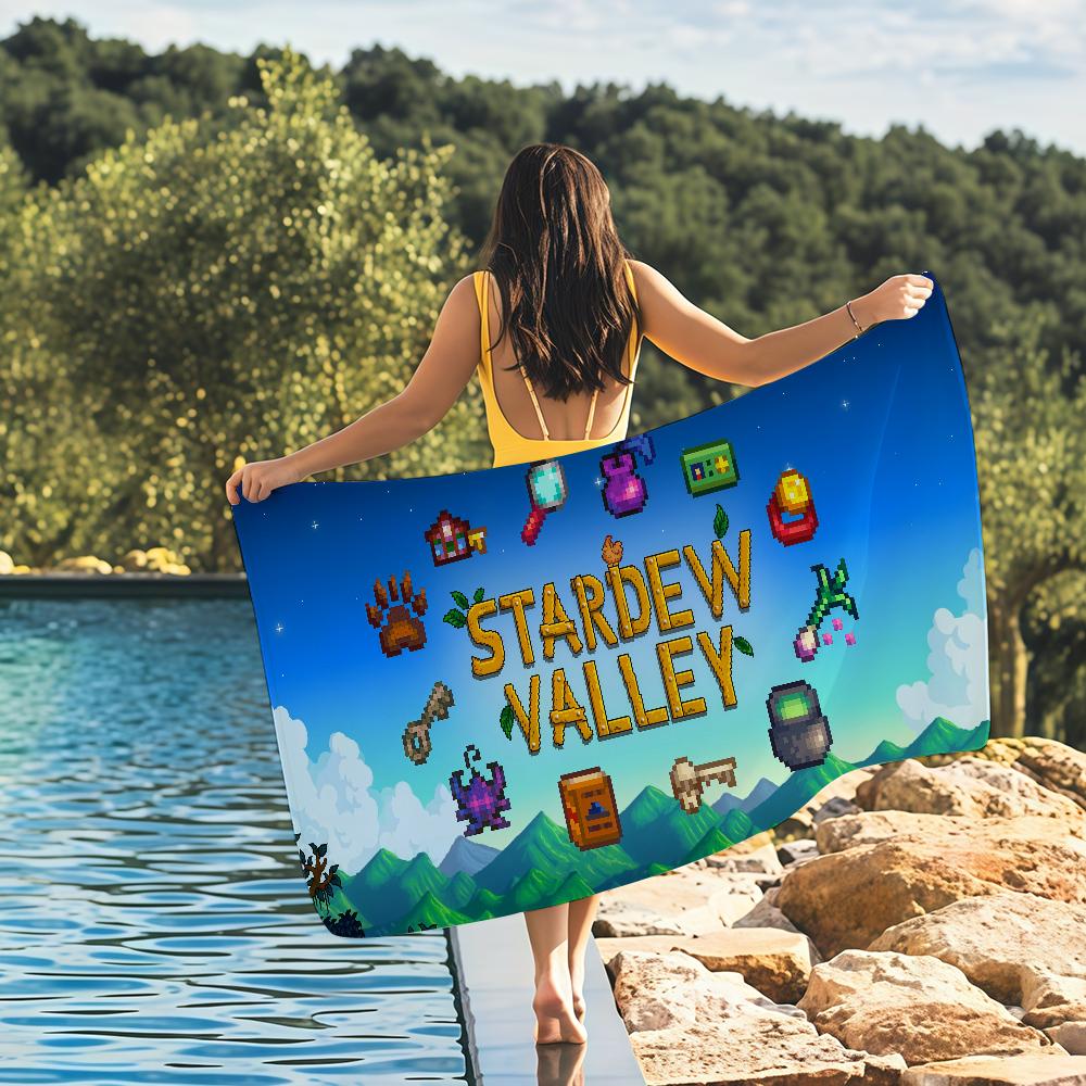 Игра Stardew Valley милая курица Полотенце Быстросохнущие пляжные полотенца подходят для бассейнов, кемпинга, йоги и спортзала
