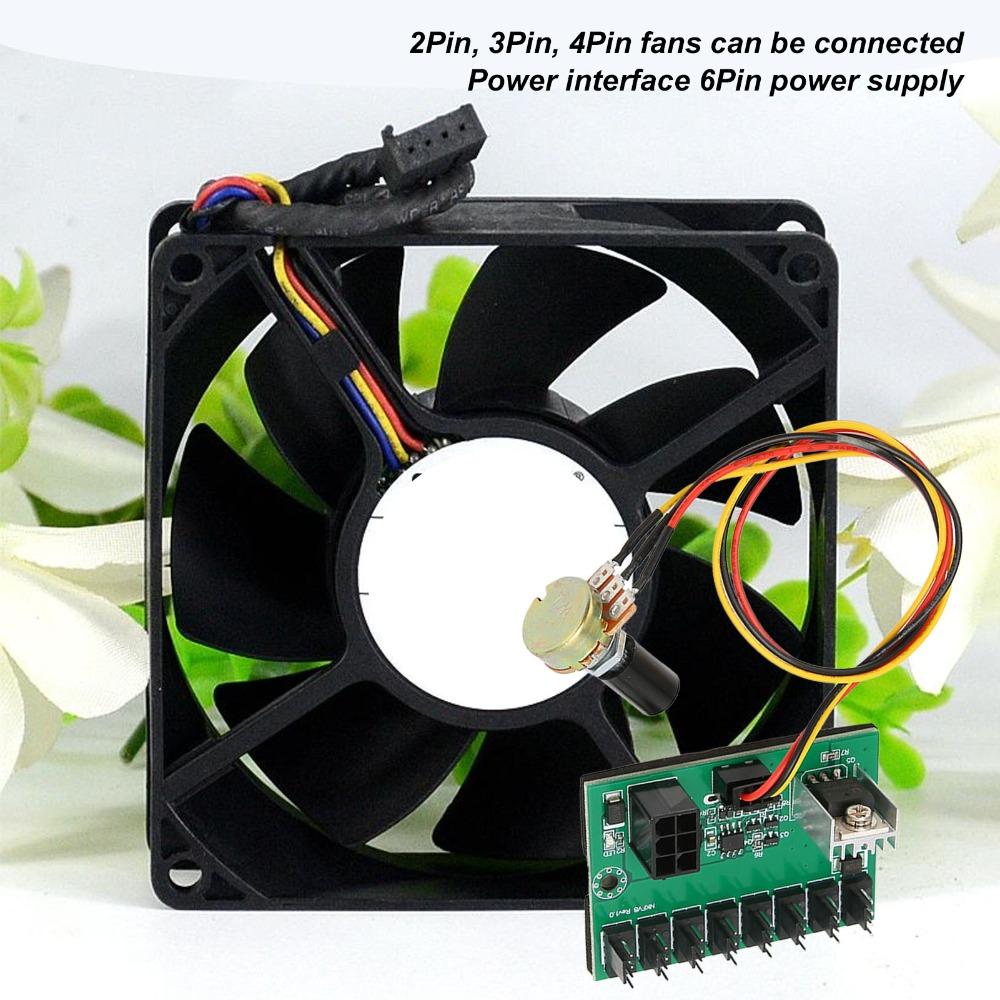 8 Way Splitter PC Fan Hub 2 Pin 3 Pin 4 Pin PWM Fan Hub Durable Cooling Fan Hub PC Case Cooling
