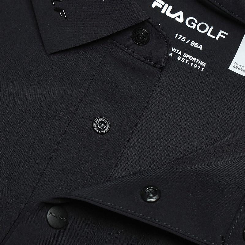Men's FILA Polo Shirts Men's Black Polo Collar Moderate Straight Fit