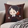Cute Romance Anime KKaguyasama Love Is War Cushion Cover Pillowcase Antidustmite Invisible Zipper Short Plush Sofa Cushion