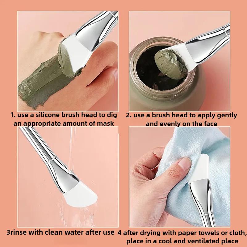 Новая силиконовая кисть для маски для лица с мягкой головкой и встроенным скребком, двухсторонний инструмент для нанесения масок-плёнок, инструмент для регулировки DIY-плёнки, красота