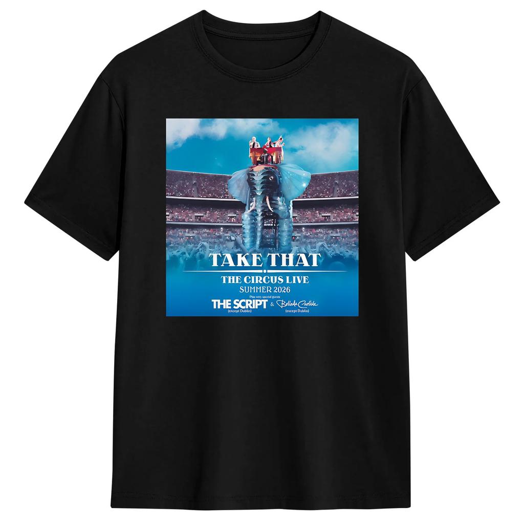Take That The Circus Live T-Shirt Hip Hop T-Shirts Short-Sleeved Y2K Retro Tshirt Summer Cotto