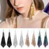 1 Pair Women Hook Earrings Shiny Sequin Anti-allergy Tassel Lightweight Ear Decoration Jewelry Prom Cocktail Party Hanging Earrings Dangle Earrings