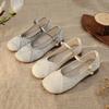 Qingshan, New Low-heeled with Cheongsam Hanfu Shoes, Ethnic Style Buckle Single Shoes, Embroidered Shoes.