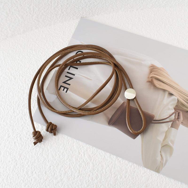 Стильный женский мягкий кожаный тонкий пояс для платьев и свитеров в нескольких цветах