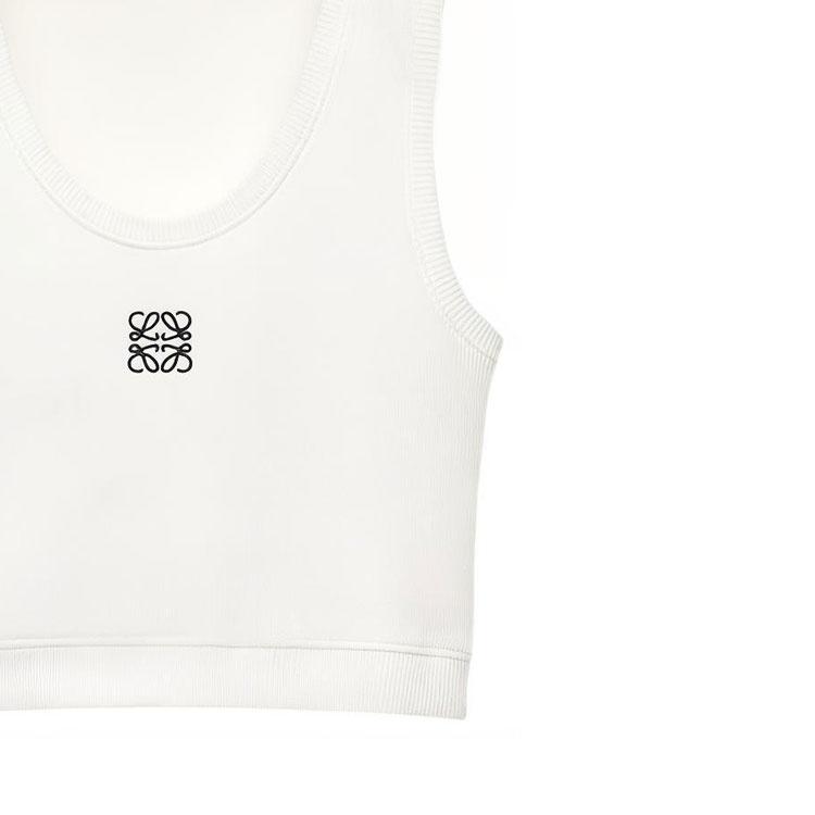 LOEWE Cropped Anagram Tank Top 'White/Navy Blue' Women's S359Y23X85-2100