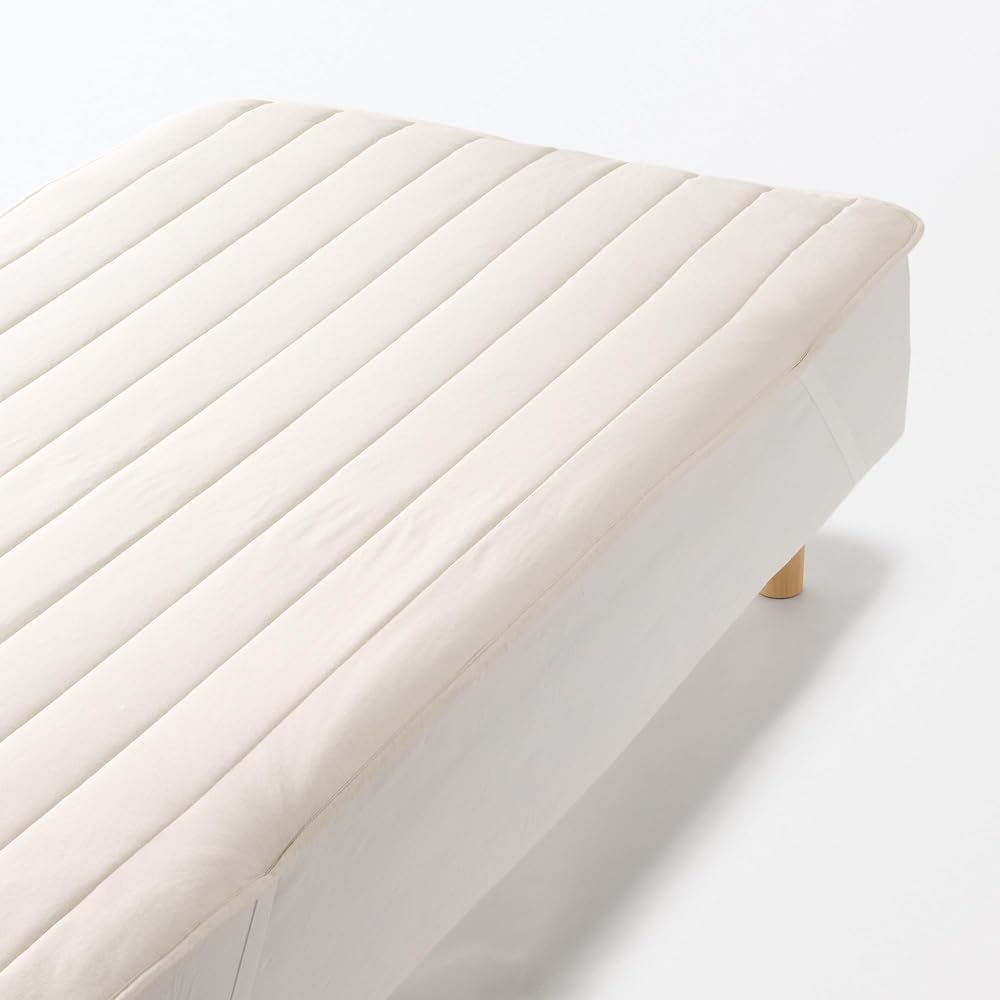 MUJI Простыня-наматрасник из охлаждающего хлопка / Двуспальный размер 140 x 200 см - Цвет слоновой кости 76196433