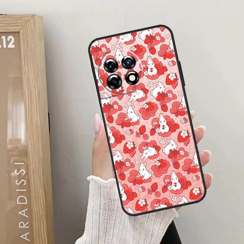 Cute Strawberry Case For OnePlus Nord CE 4 3 2 Lite 2T N10 N20 N30 OnePlus 12 11 9 10 Pro 8T 10T 12R Cover