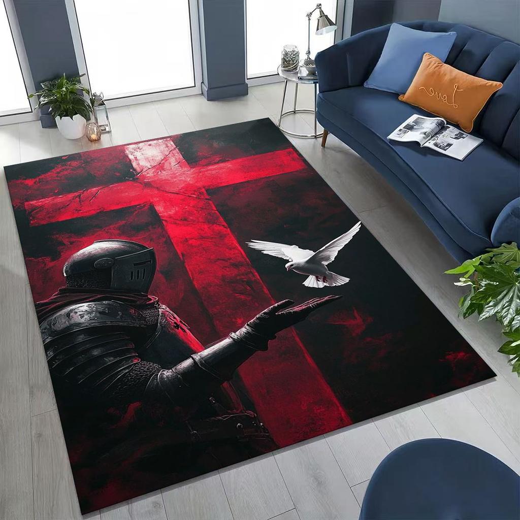 Тамплиер Рыцарь Крови Честь Святой Крестоносец Мультяшный Ковер для Спальни Гостиной Дивана Дома Декор Придверный Коврик, Детский Игровой Нескользящий Напольный Коврик