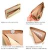 AGILITY Affa Long Wallet Zipper Gold Gold Silver Silver Slit 10 Pieces Compact Vertical Leather Genuine Leather "Alinier" L-shaped