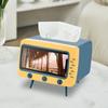 Cute Plastic Tissue Box Home Multifunctional Desktop TV Tissue Box with Phone Stand Creative Storage Napkin Holder Paper Tray