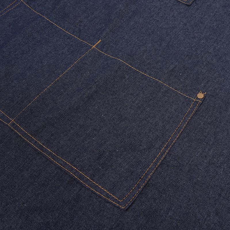 Джинсовый фартук с регулируемым шейным ремешком на талии, удобный передний карман, складной мягкий износостойкий комбинезон для дома, кухни и сада