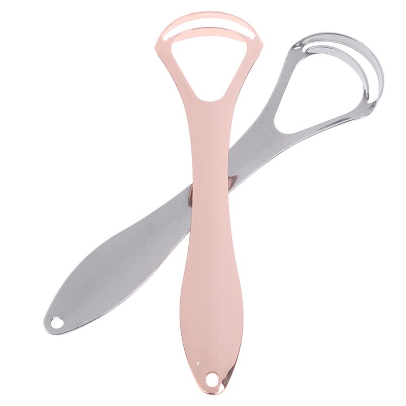 1Pc Double Layer Tongue Scraper Stainless Steel Tongue Cleaner Oral Cleaner Oral Brush