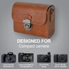VOVMOEYA Camera Case for Canon PowerShot Canon G7X Mark Mark and Sony RX100 PU Leather Protective Bag with Full Protection and Waist Strap Brown