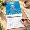 Study Room Wall Art Happy Dolphins 2027 Calendar, Cute Ocean Animal 12 Month Dolphin Theme Planner Planner, Funny Photography Hanging Calendar