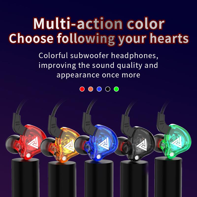 Спортивные наушники QKZ AK6 Наушники-вкладыши для мобильного телефона с проводным управлением, микрофоном и сабвуфером