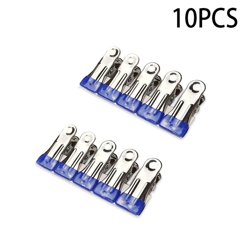 10Pcs Stainless Steel Clothes Peg Household Multipurpose Sealing Clips Windproof Non Slip No Trace Fixed Clamp Airing Clothespin
