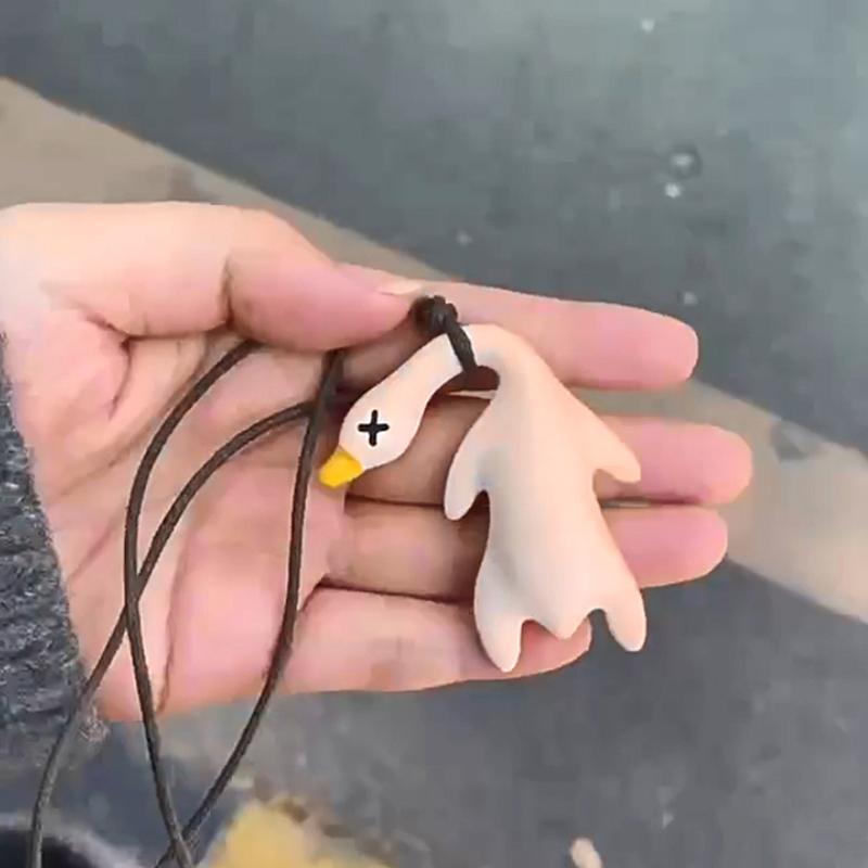 Creative UV Color-changing Roast Duck Pendants Swing Duck Car Hanging Keychain Car Pendants Accessorie Bag Key Chain Gifts