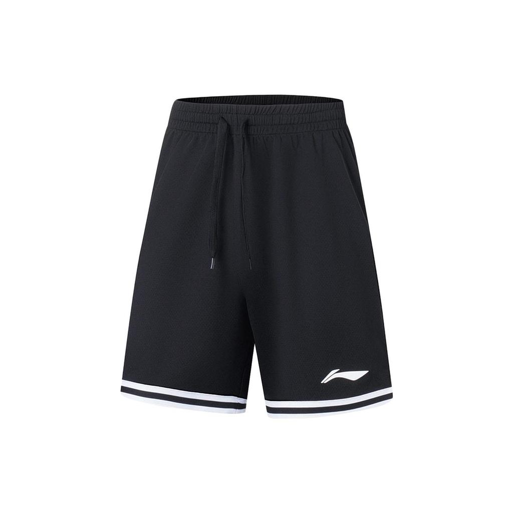 Баскетбольная спортивная серия Li Ning, логотип с принтом, впитывающий пот, удобный, раздельный баскетбольный комплект, мужская спортивная одежда, черный, белый цвет AATT001-6