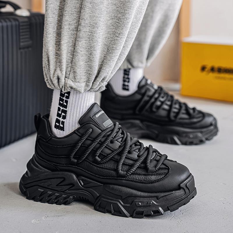 Весна и осень новые мужские туфли модный бренд молодежные спортивные кроссовки повседневные толстые подошвы увеличивающие рост маленькие белые туфли для доски белый папа прилив