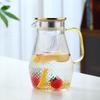 Transparent Glass Vertical Pattern Large Capacity Glass Pot for Household Use Refrigerator To Refrigerate Juice Cold Drink Cold Water Pot