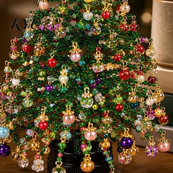Ручная работа Праздничный Декор Сделай Сам Набор для Изготовления Мини-Настольной Рождественской Елки из Бусин, Набор для Создания Рождественских Поделок из Хрустальных Бусин, Настольный для Полки Каминного Камина Декор,