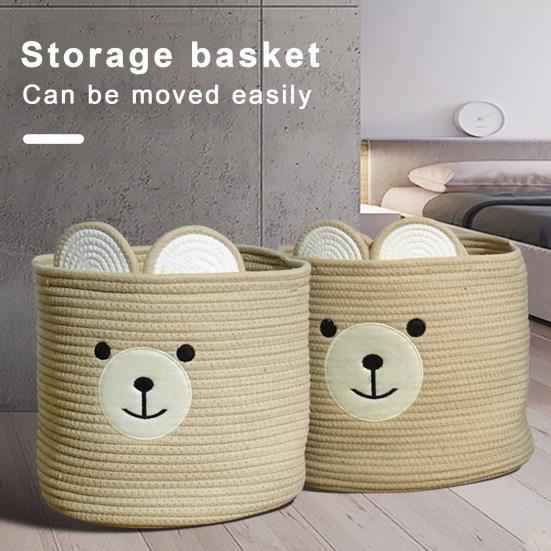 Большая вместительная корзина для белья, мягкая складная, прочная, несущая мультяшный медведь, контейнер для грязной одежды, сумка для хранения принадлежностей для ванной комнаты