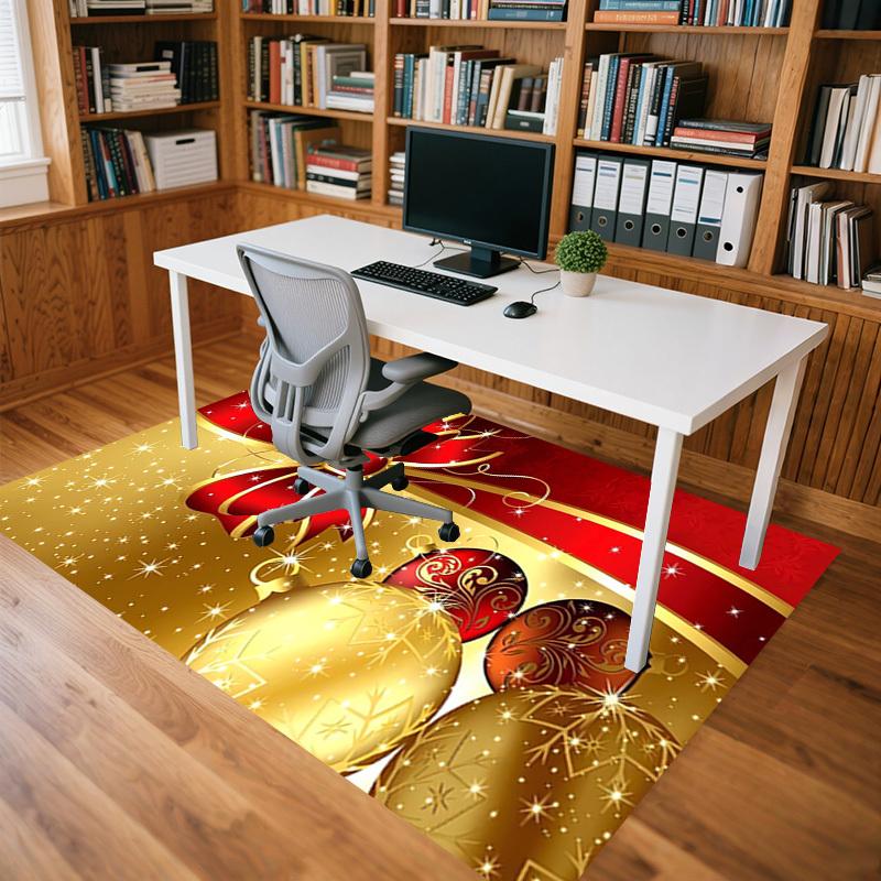 Christmas ornaments Crystal Velvet chair mat Area Rug - Non-Slip, Floor Mat, Office Desk Chair Rugs, Bedroom Decor.Christmas Gift-1106130