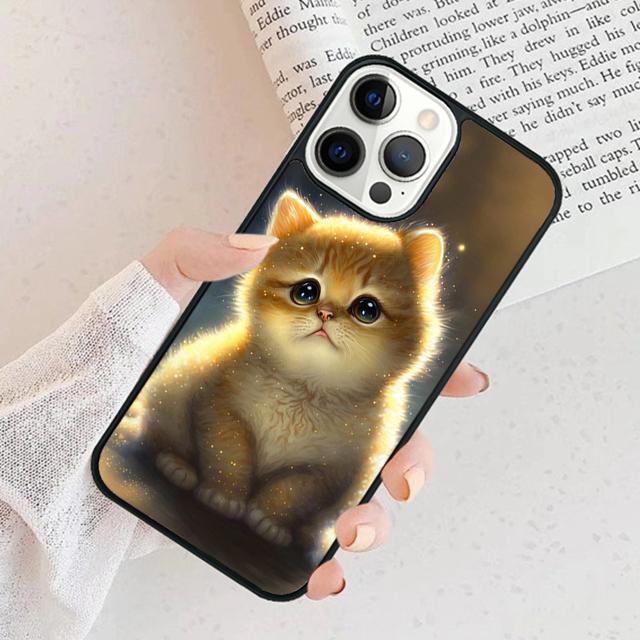 Милый Чехол-Животное Кошка Для iPhone 17 Air 15 16 Чехол 11 13 14 Pro Max 12 Plus Max Fundas