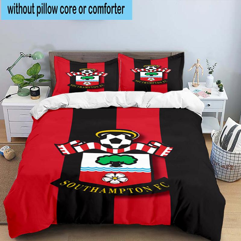 3pcs Fc Crest Design Printed Bedding Set Duvet Cover Closure Includes 1 Duvet Cover & 2 Pillowcases Bedding Sets Home Decor Gifts
