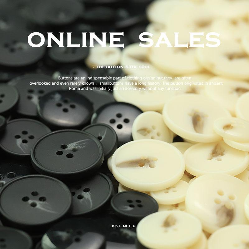 Four-Eye Resin Buckle Knitted Cardigan Cashmere Jacket Double-Sided Nylon Coat Buttons Men'S And Women'S Clothing Sweater Trench Coat Buttons