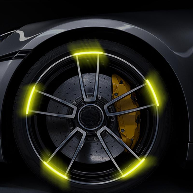 Автостайлинг Отражающие наклейки на ступицу колеса автомобиля Светящаяся наклейка на обод шины Для Volkswagen VW GTI Rline R Golf Phaeton Teramont ID3
