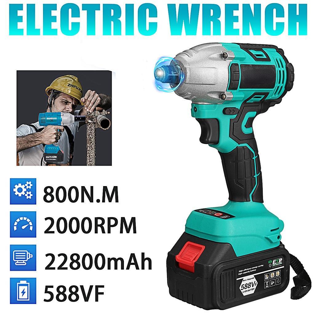 588vf 22800Amh 520N.M Бесщеточный беспроводной электрический ударный гайковерт с крутящим моментом Электроинструменты 2 литий-ионных аккумулятора для аккумулятора Makita 18 В