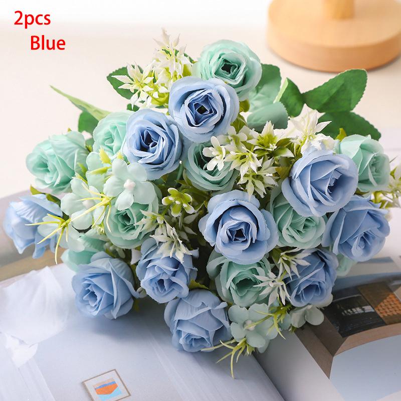 2PCS Artificial flower bouquets, artificial roses, wedding flowers, handmade flowers, artificial flower decorations, artificial flower ornaments.