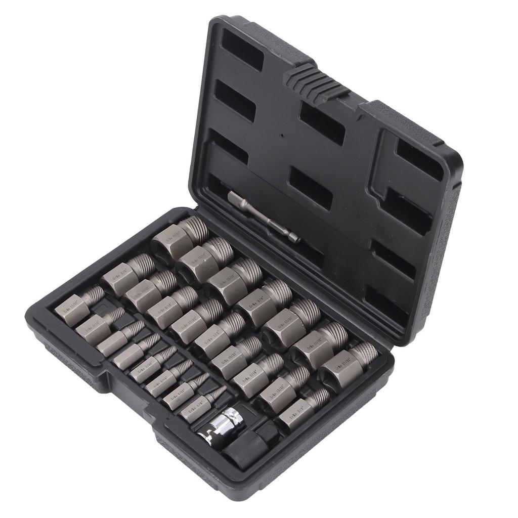 Набор из 26 предметов Экстрактор болтов Набор 3/8 дюйма Вороток Шестигранный Экстрактор сорванных болтов Набор головок