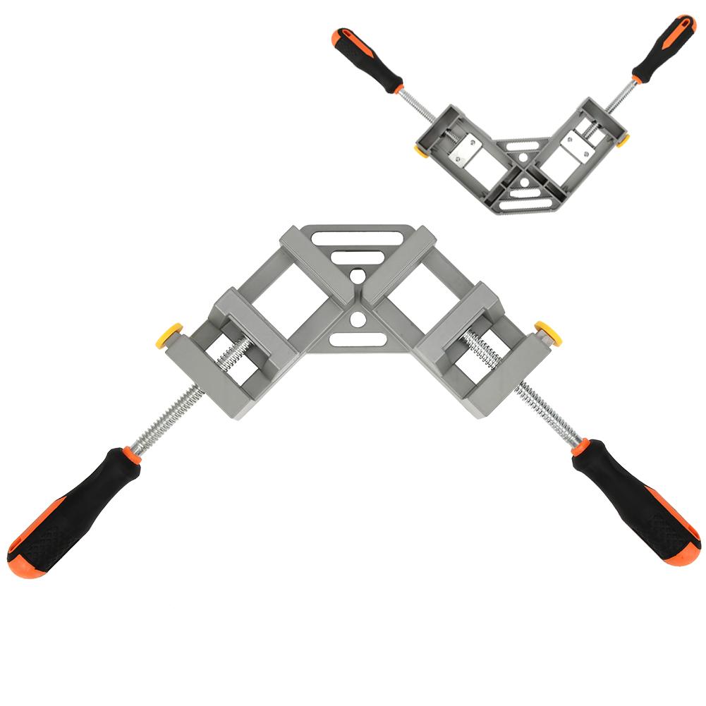 Угловой зажим Алюминиевый сплав Двойная рукоятка 90 градусов для Деревообрабатывающего приспособления Аппаратные аксессуары