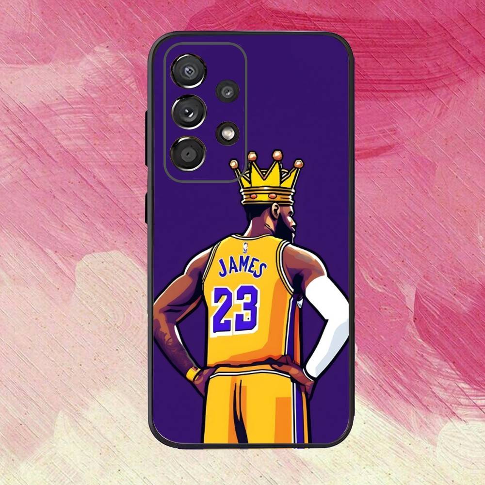 Чехол для телефона Баскетбольный L-Lebron James 23 Для Samsung S25,S24,S21,S22,S23,S30,Ultra,S20,Plus,Fe,Lite,Note,10,9,5G Черный