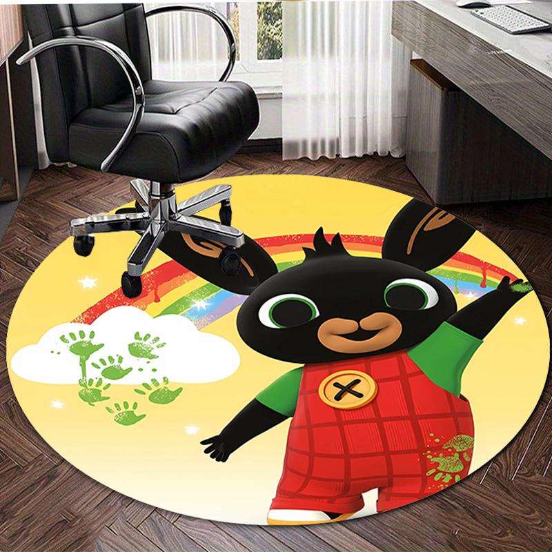 1pc Bing Bunny3 Design Printed Area Round Carpet for Bedroom Living Room Home Decor Rugs Mat Non Slip Mat Rug for Bedside