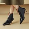 Мода НОВЫЕ Осенние Женские Ботинки Острый Носок Каблук-рюмочка Обувь из Натуральной Кожи для Женщин Смешанные Цвета Ботильоны Черные Современные Ботинки