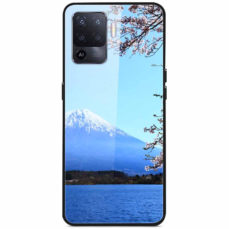 Закаленное Стекло Чехол для Oppo Reno5 Lite Жесткая Задняя Крышка для Oppo Reno 5 Lite Роскошный Расписной Reno5Lite Funda 6.43'' Ударопрочный