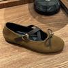 Модные Мэри Джейн Элегантные Женские Балетки 2025 Новая Мода Круглый Носок Коровья Кожа Балетки Повседневная Удобная Обувь Zapatos Mujer