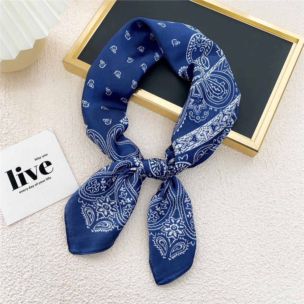 70 Silk Scarf: Small Square for Women - Lightweight Korean Fashion, Perfect for Spring, Summer, Autumn; Stylish for Flight Attendant or Neck Accessory