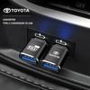 Переходник-адаптер для зарядки с порта Type C на USB Брелок для Toyota RAV4 Corolla CHR Auris Yaris Prado Camry Prius Crown bZ3X IJ1 lbkr9