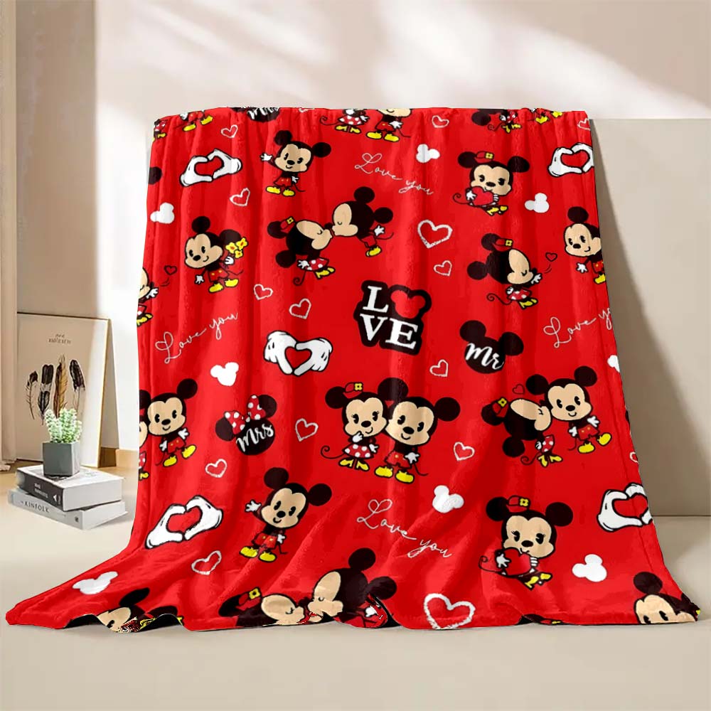 Cartoon Disney Minnie Mouse Mickey Print Blanket Warm and Soft Suitable for Children Adult Luxury Gifts Home Travel Camping
