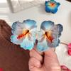 Double-sided Printing Hibiscus Flower Hair Claw Hawaiian Flower Hair Clip  For Girls