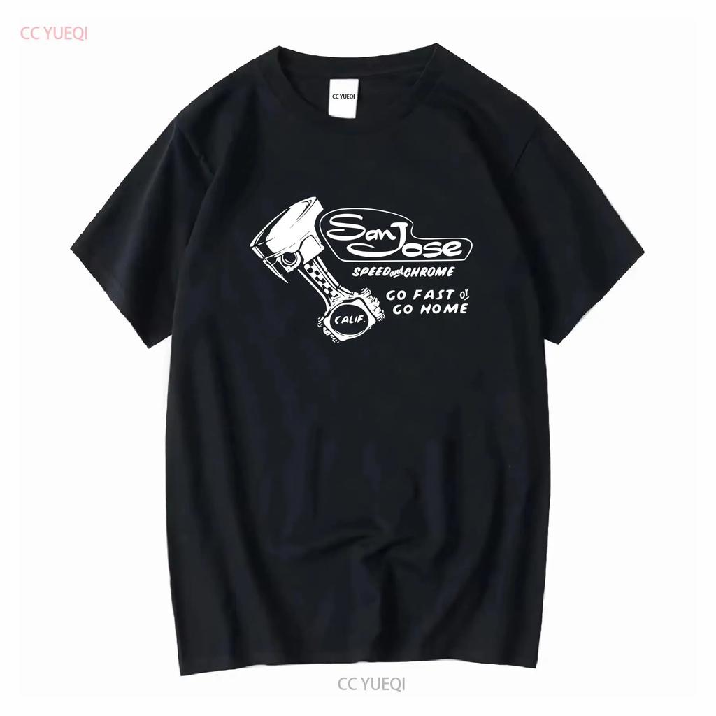 SAN JOSE SPEED CHROME SHOP Ретро Золотая Футболка калифорния горячий rat rod машина винтажный Стираный Универсальный Слегка Удобный муж