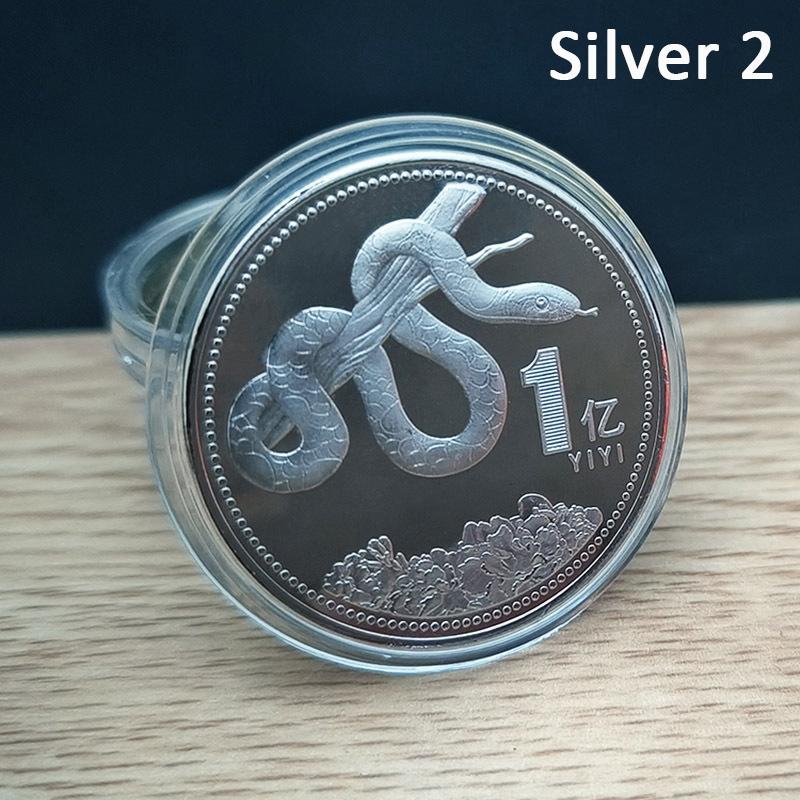 1 шт. 2025 Новый год Змеи памятные монеты китайский зодиак медали золото серебро цвет 3D рельефные монеты новогодние монеты